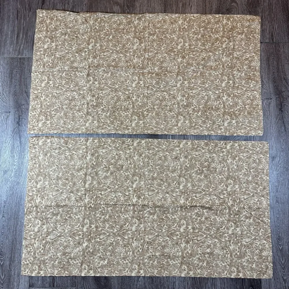 Vintage Ralph Lauren Rossellini Neutral Pair of Standard Pillow Cases